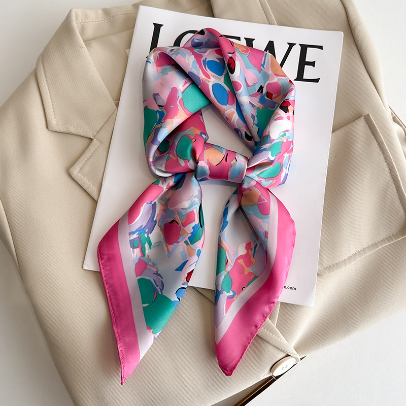 Luxury Bags Online - Luxury Floral Print Square Silk Scarf