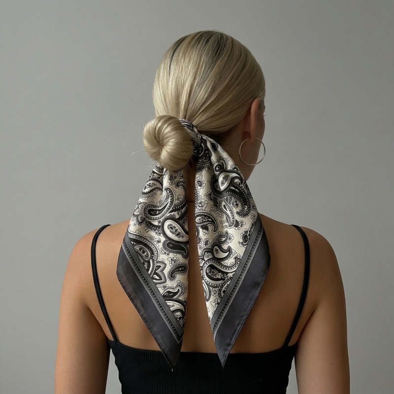 Luxury Bags Online - Luxury Satin Square Scarf Paisley Print