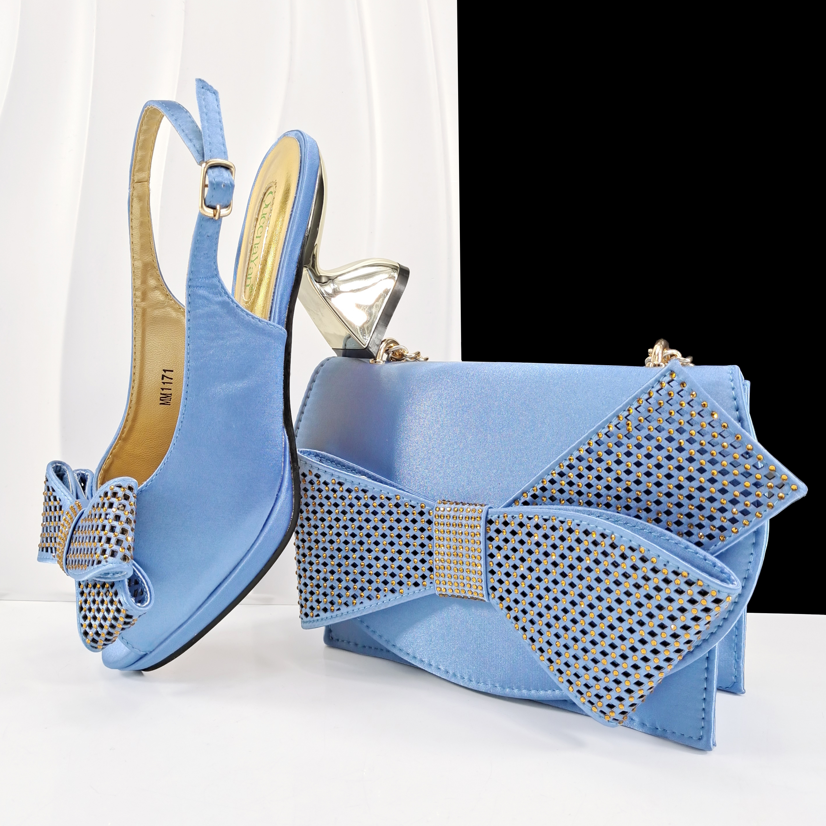 Luxury Bags - Queena Yan Sky Blue Color Peep