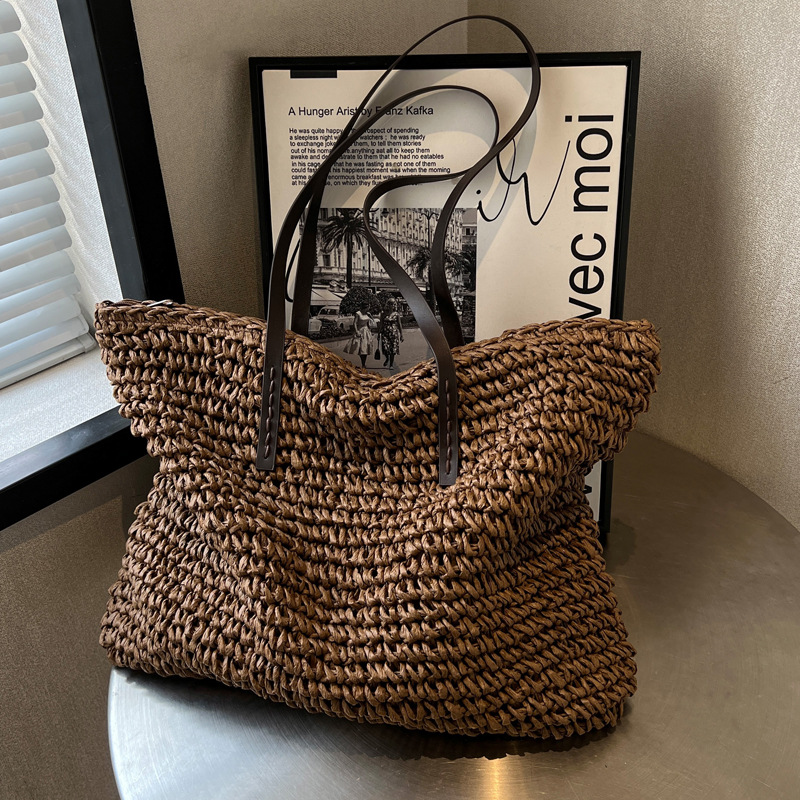 Straw Woven Tote Bags Casual L - Luxury Bags Reseller 리뷰 및 가격