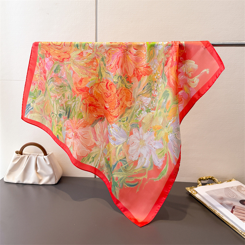 70*70cm Silk Square Scarf Wome - Luxury Bags For Summer 리뷰 및 가격