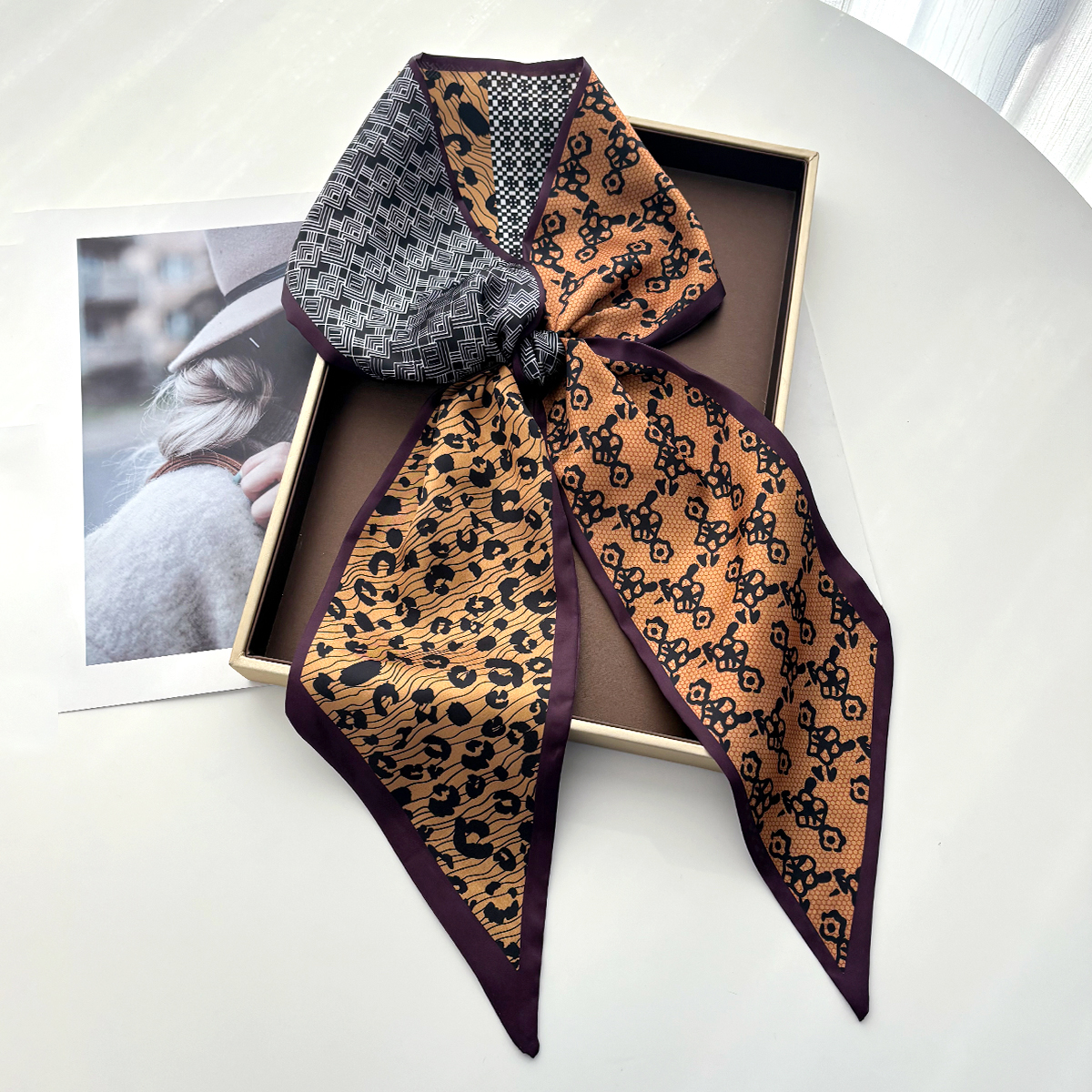 Leopard Printed Skinny Scarf F - Luxury Bags For Summer 리뷰 및 가격