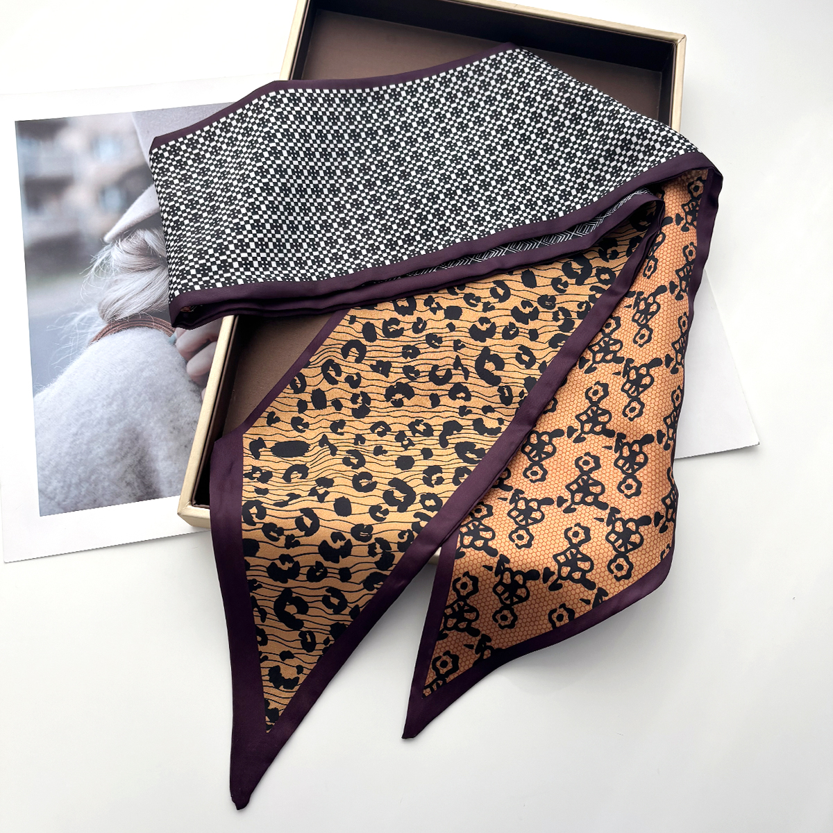Leopard Printed Skinny Scarf F - Luxury Bags For Summer 리뷰 및 가격