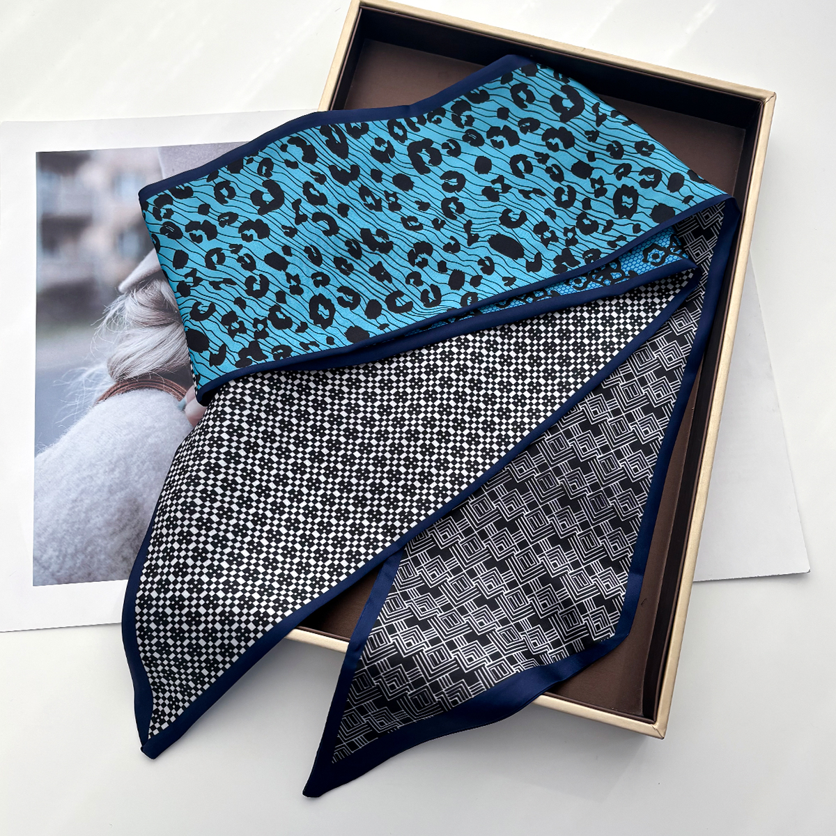 Leopard Printed Skinny Scarf F - Luxury Bags For Summer 리뷰 및 가격